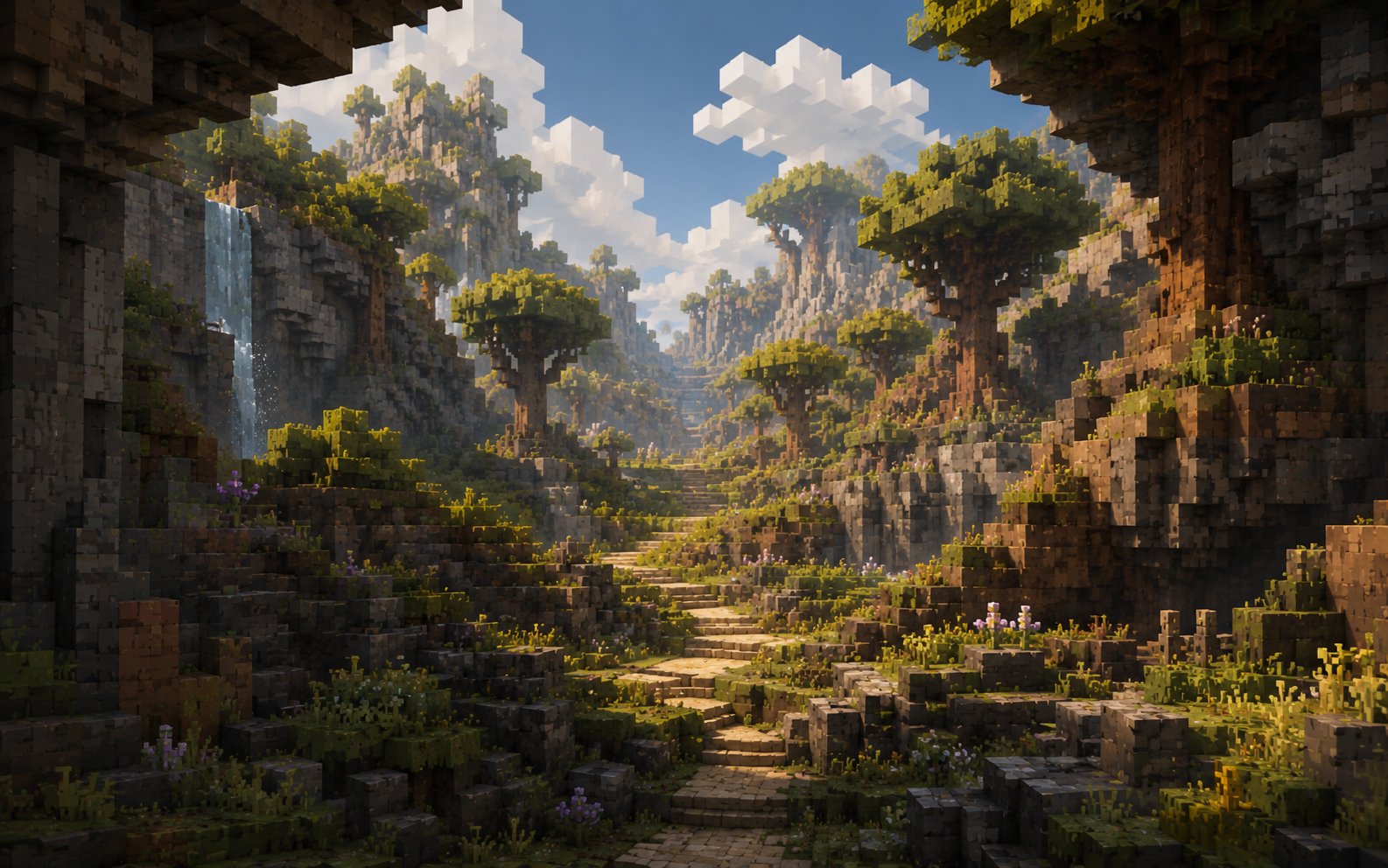 A bright voxel valley